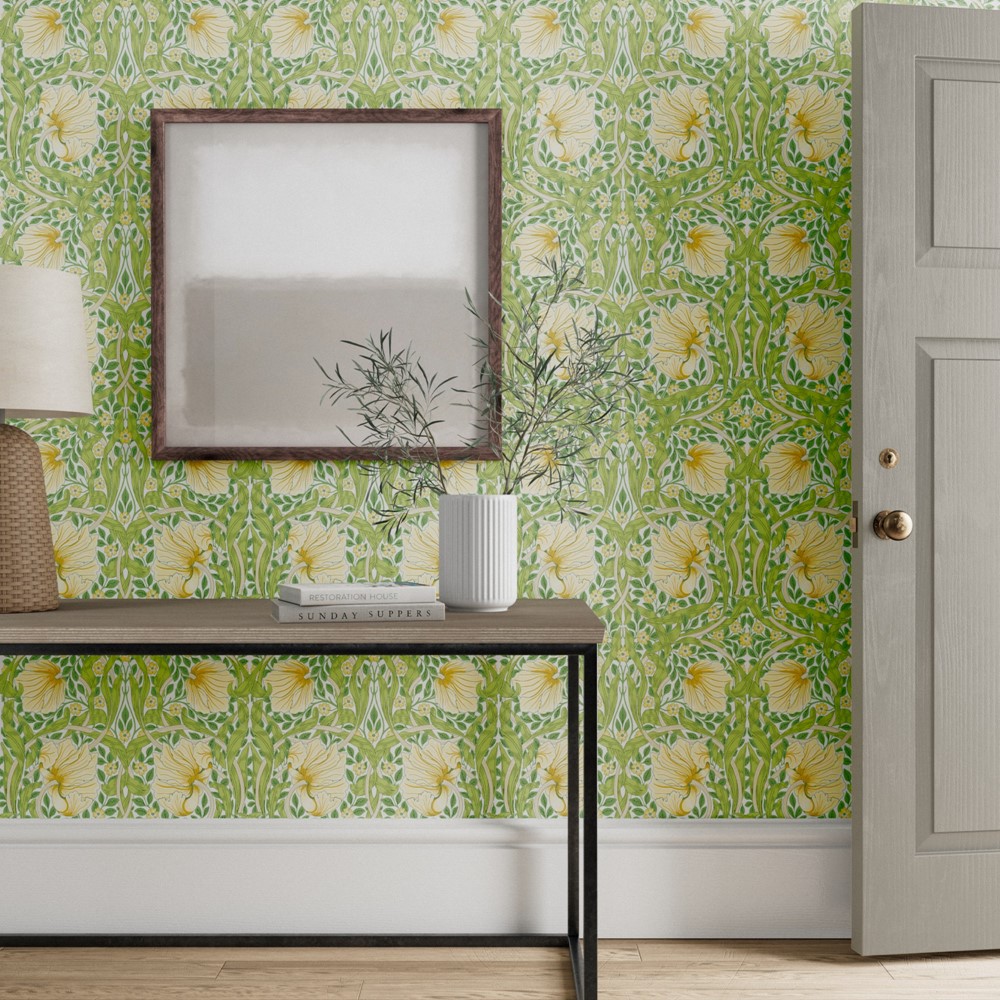 Pimpernel Wallpaper 217063 by Morris & Co in Weld Leaf Green